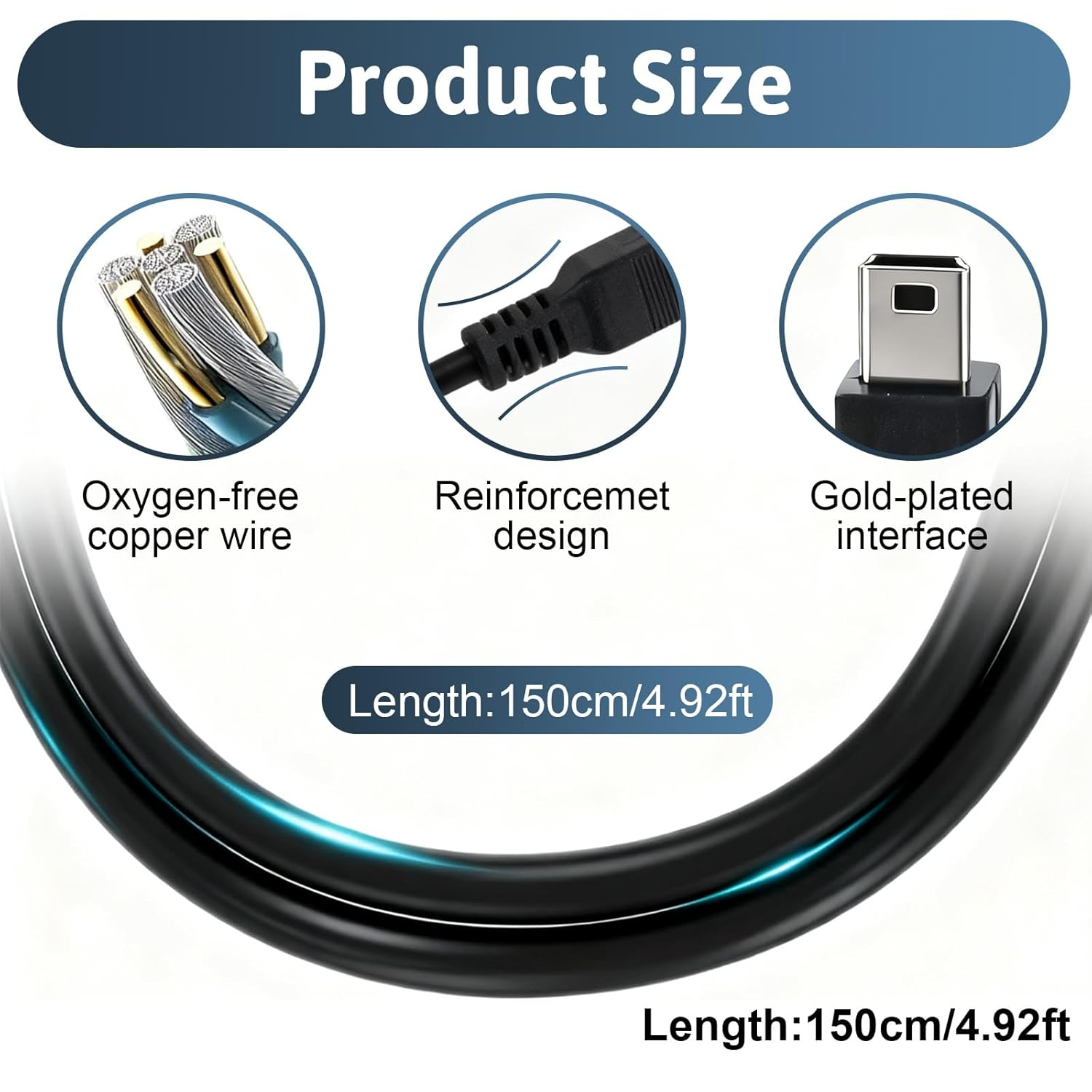 Vymoreon 1.5M Black Single Pack Calculator Charger Cable for TI - 84 plus CE, 89 Titanium, TI Nspire CX CX CAS Graphing Calculators image number 3