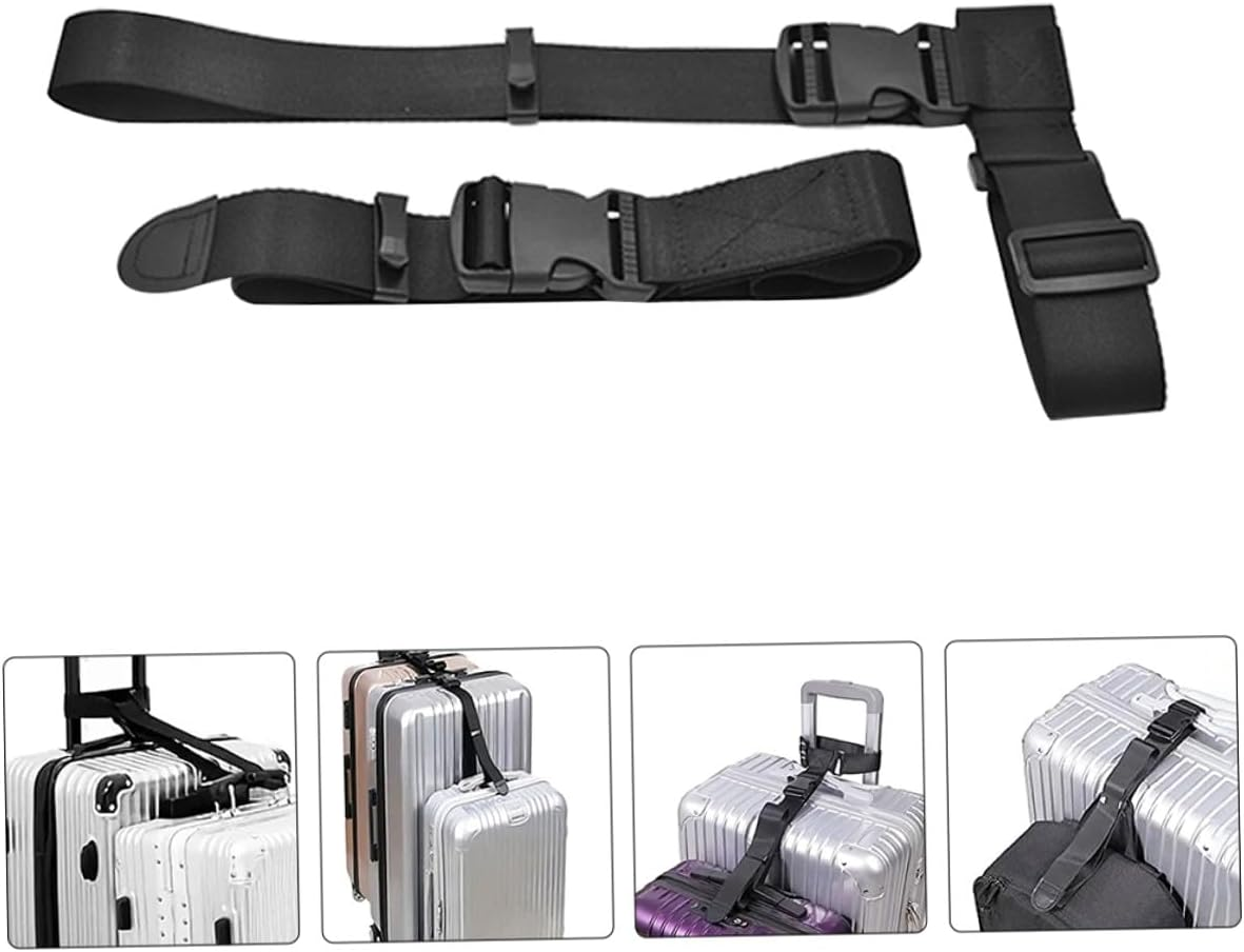 CALLARON Adjustable Heavy Duty Luggage Connector Straps for Travel Suitcases Space-Saving Cross Belt with Secure Clip Fixing Straps for Extra Bag Attachment and Easy Identification image number 4