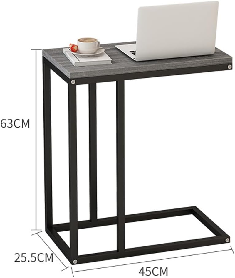 C-Shaped Side Table, Coffee Table with Metal Frame, Easy to Assemble, Removable Minimalist Side Table, for Living Room, Bedroom, Balcony 45X25.5X63Cm image number 3