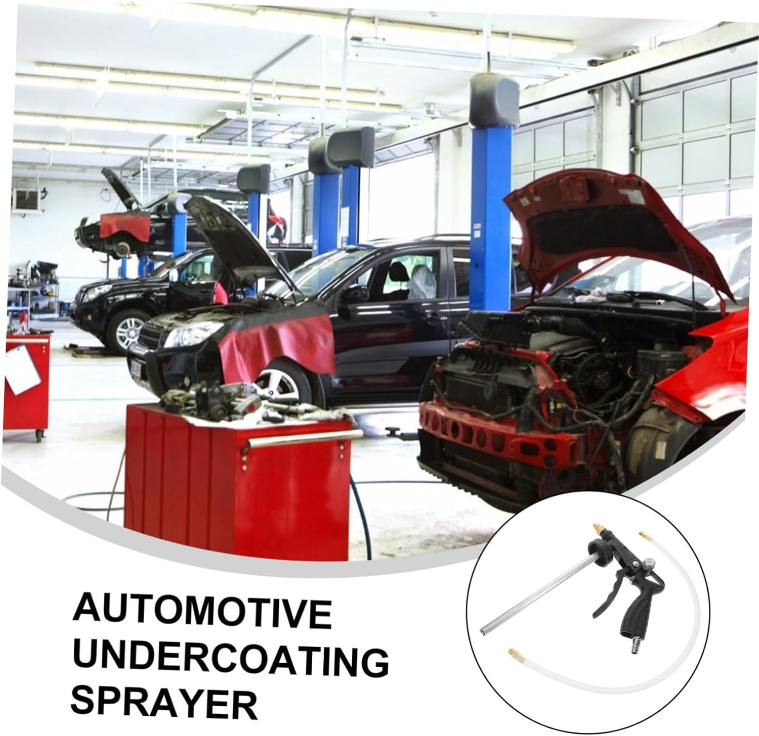 GANAZONO Pneumatic Underbody Sprayer for Car Strong Adhesion Impact Resistant Automotive Undercoating Tool for Quick Bed Liner Application Truck Coating Equipment with Noise Reduction