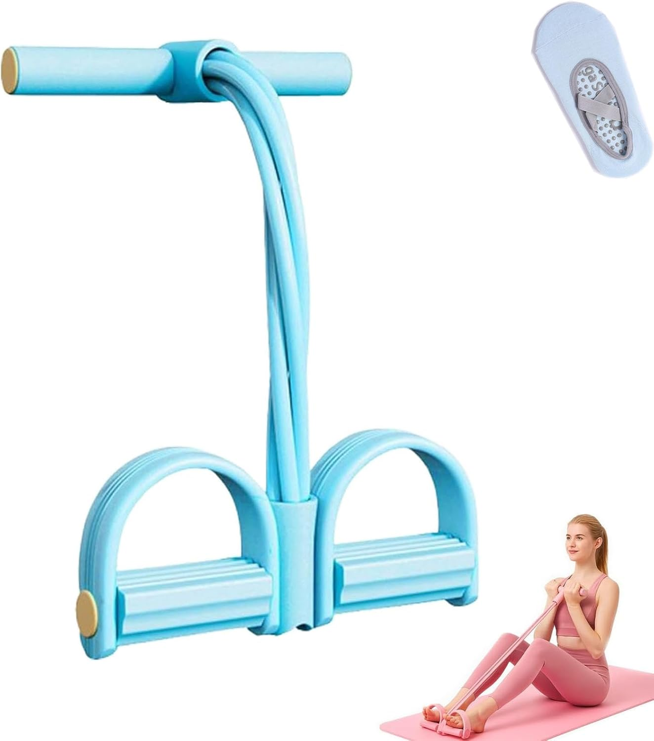 Saludea Gentle Fit Elastic Foot Resistance Band, Saludea Gentle Fit, 21 Fitness Resistance Bands-6 Tube Pedal Ankle Puller for Arm&Leg Training for Men and Women