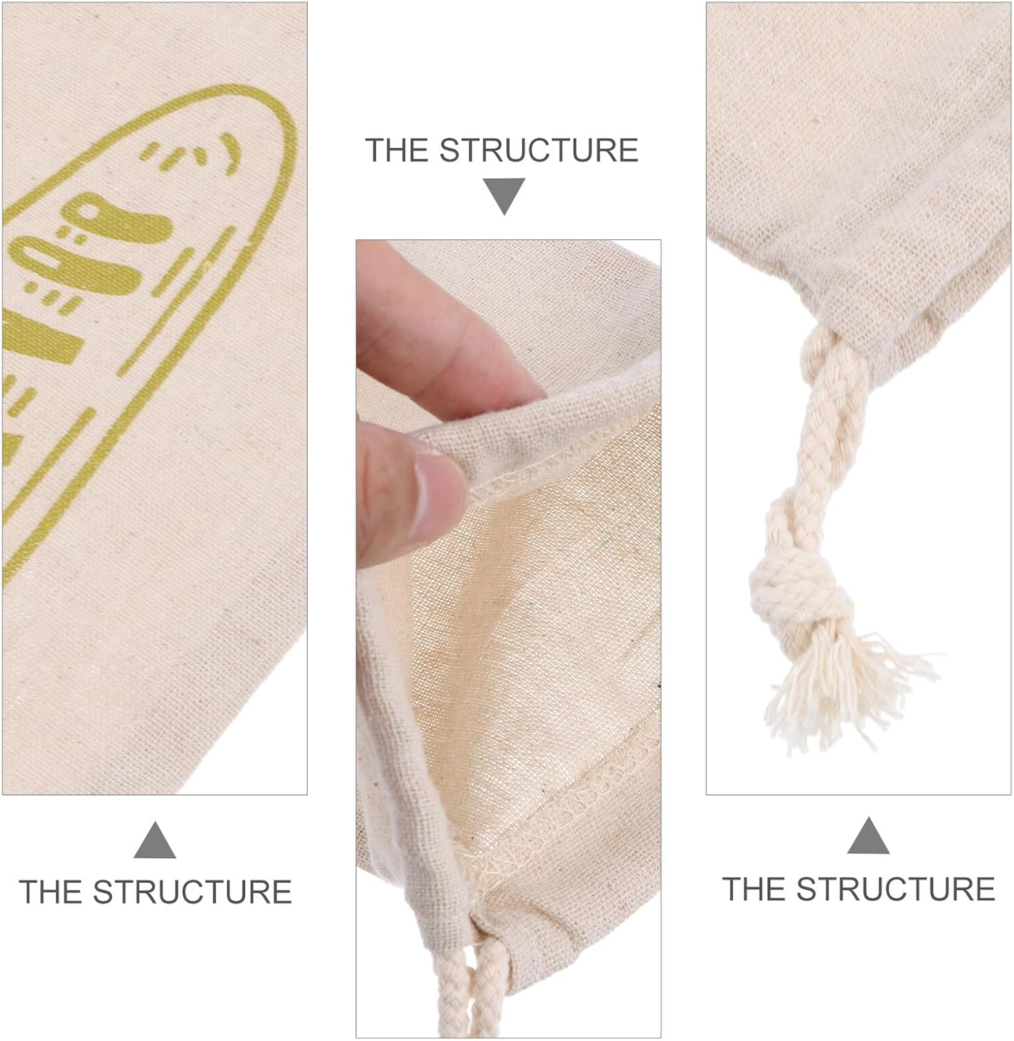 QUMIIRITY Organic Linen Bread Bag with Drawstring Closure Reusable Unbleached Cotton Storage Pouch for Homemade Bread Fruits Vegetables and Snacks Multipurpose Grocery Storage Bag image number 6