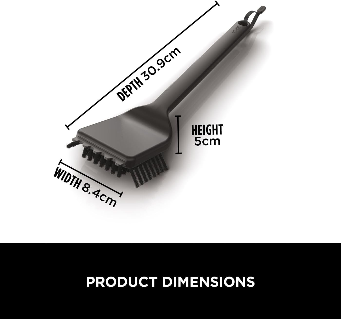 Ninja Woodfire Grill Cleaning Brush, BBQ Cleaning Brush with Angled Wire Bristles and Hanging Loop, Official, Compatible with Ninja Woodfire BBQ Grill OG701 / OG850 / OG901, Black, XSKOGXLCNBSEU image number 5