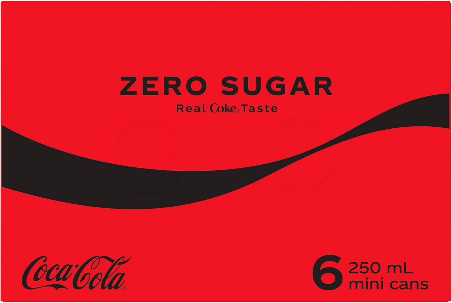 Coca-Cola Zero Sugar Soft Drink Mini Can Multipack 6 X 250 Ml (Packaging May Vary) image number 1