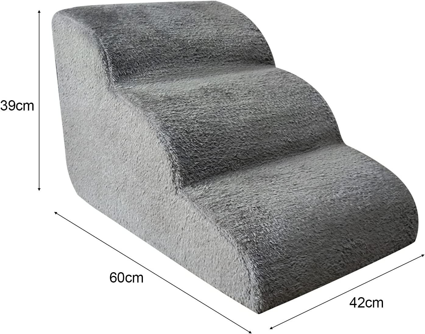 ZIEM Dog Stairs Pet Ramp for Bed - 3 Tiers Training Steps with Removable and Washable Cover