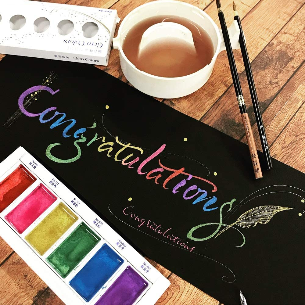 Kuretake Gansai Tambi 6 Color Set (3 Colors Set(Starrypearlgem))