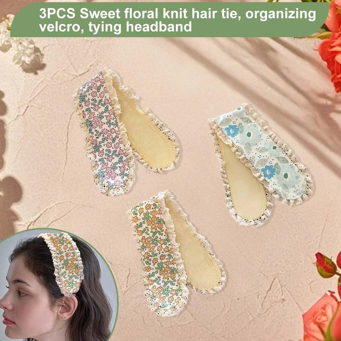 JYNVO Pack of 3 Hair Bands Women'S Fixing Strips for Sleeping Wearing High Parting for Girls & Women, Perfect for Travel, Camping & Trips image number 4