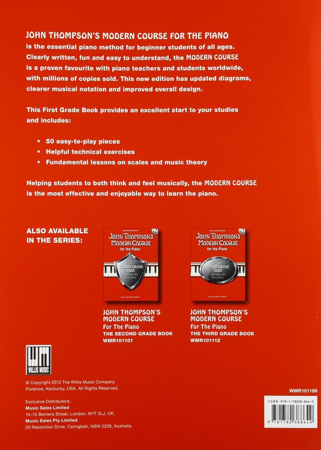 Willis Music John Thompson'S Modern Course for the Piano First Grade Music Book image number 1