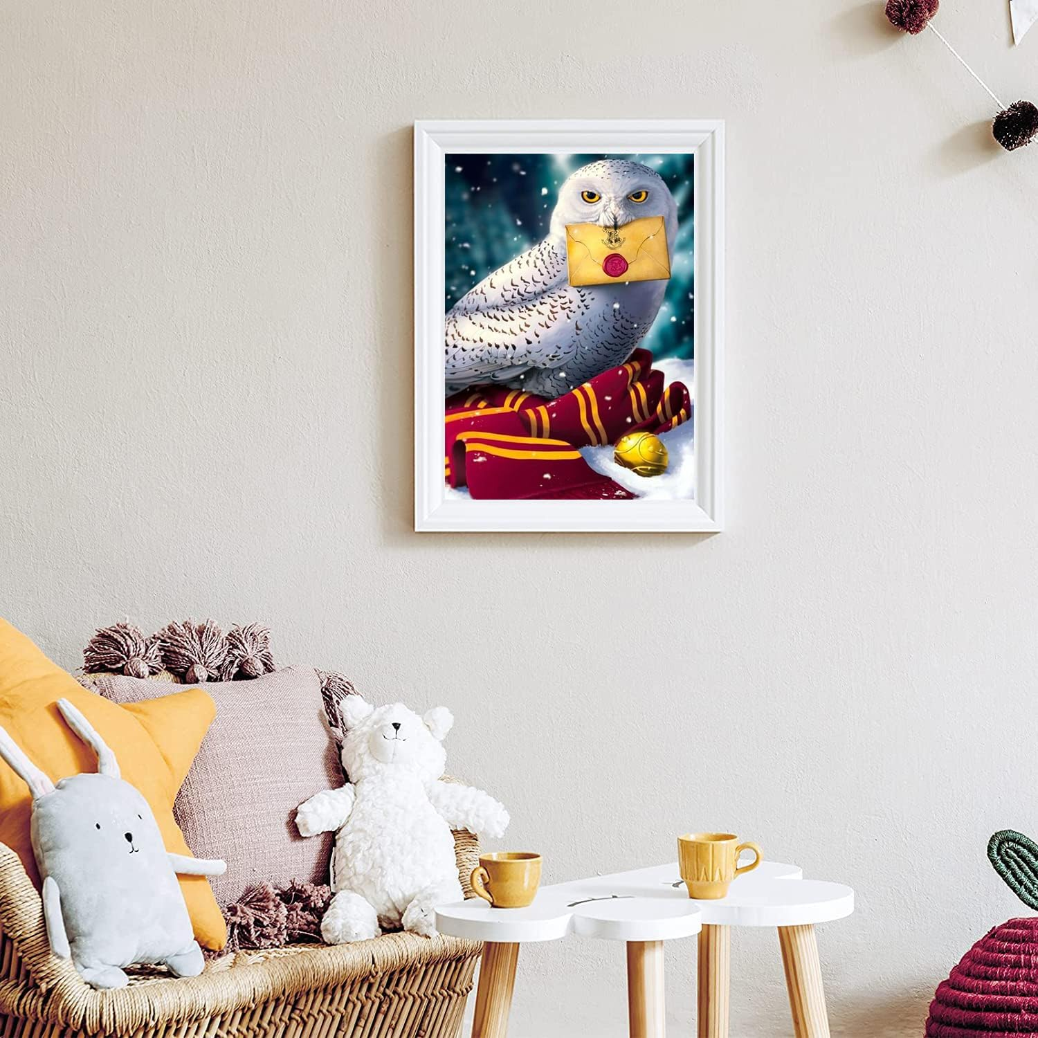 GLXPOG White Owl Diamond Painting Kits for Adults, Harry 5D DIY Diamond Art Kits for Beginners round Full Drill Painting with Diamonds Art Crafts for Home Wall Decor Gift 12X16 in / 30X40Cm image number 6