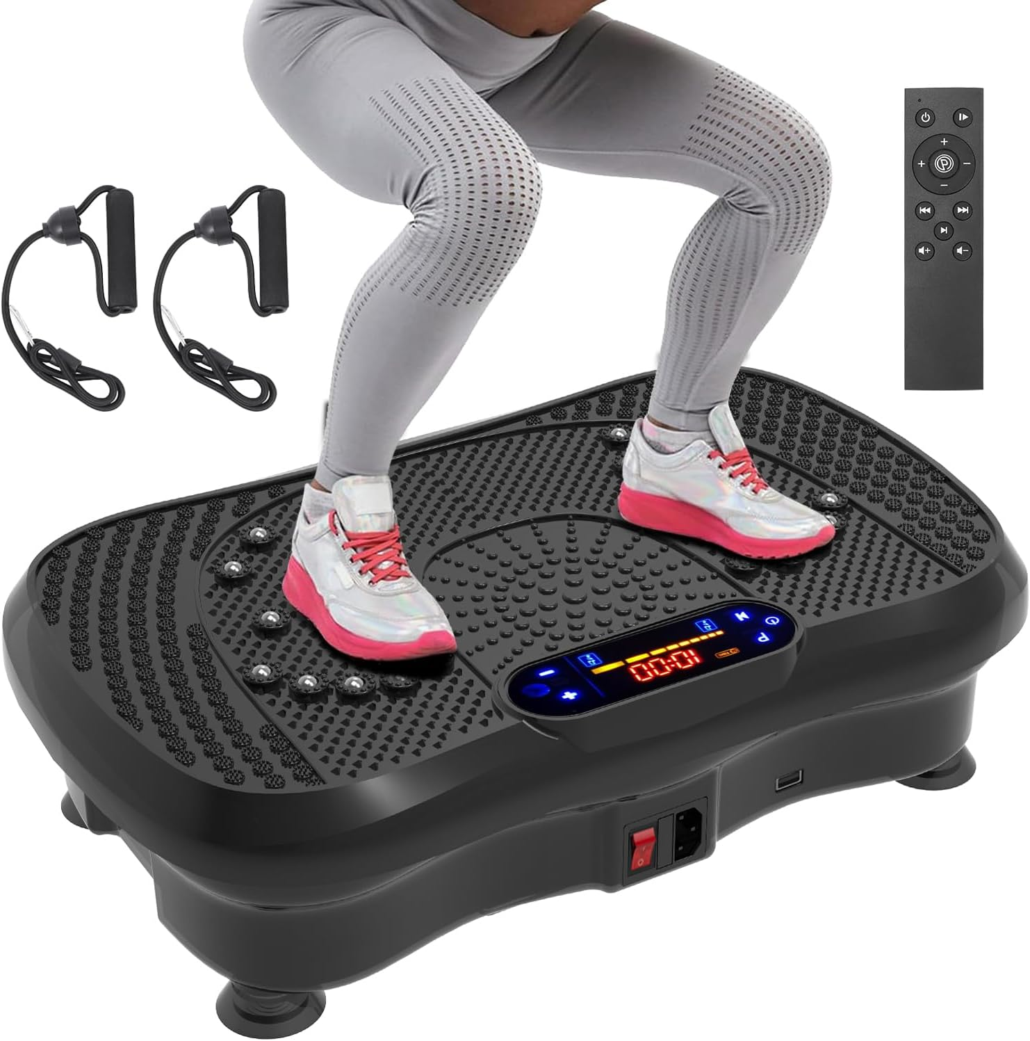 Vibration Plate Exercise Machine, Vibration Plate with Bluetooth and LED Display，120 Adjustable Speed，Full Body Vibration Plate for Lymphatic Drainage，Vibration Platform Machines for Weight Loss image number 4