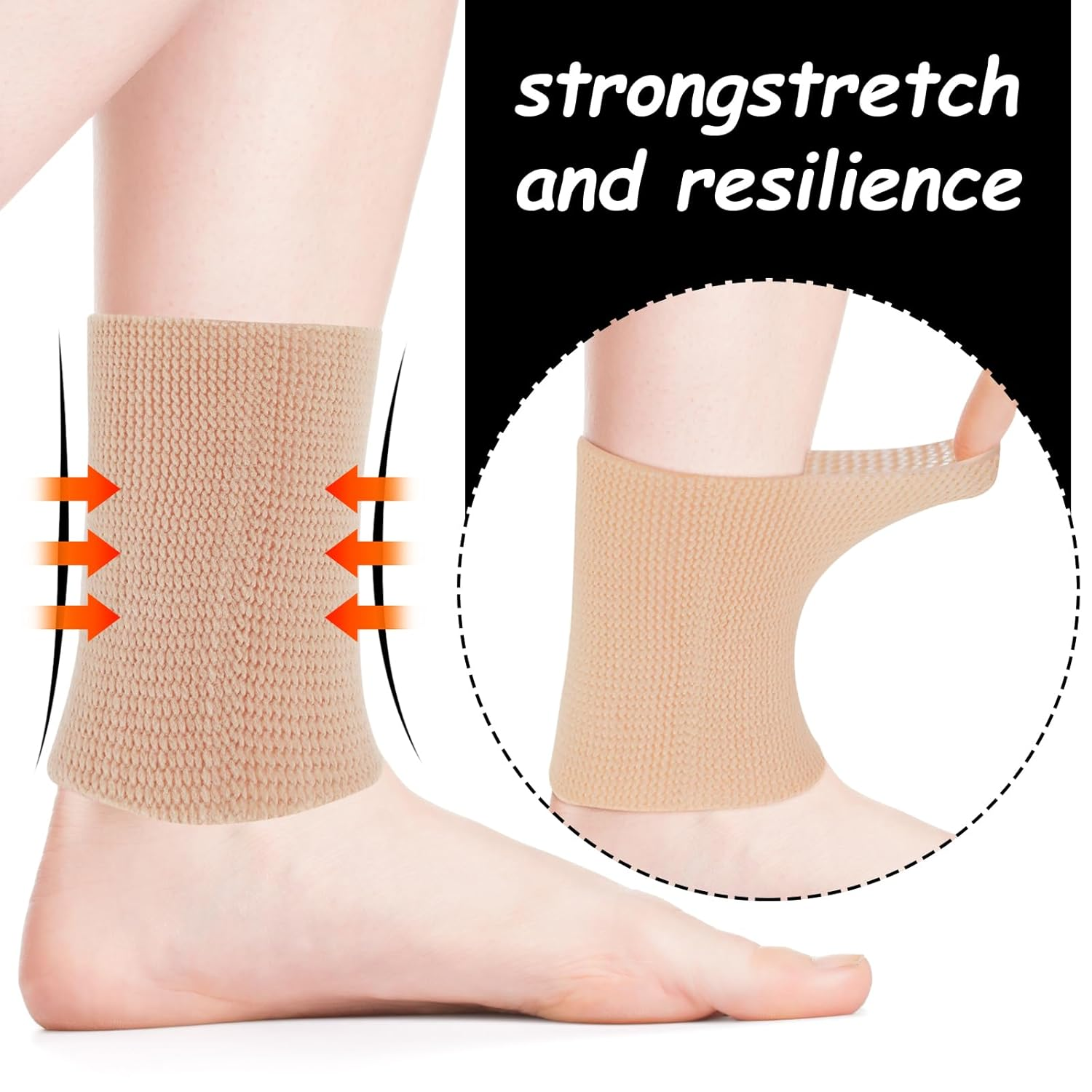 2 Pcs Ankle Gel Sleeve Padded Skate Socks Ankle Protector for Shoes Ice Skate Guards Padded Ankle Protector Brace Ice Skating Protection for Figure Skating Riding Hockey Roller Inline Ski image number 6