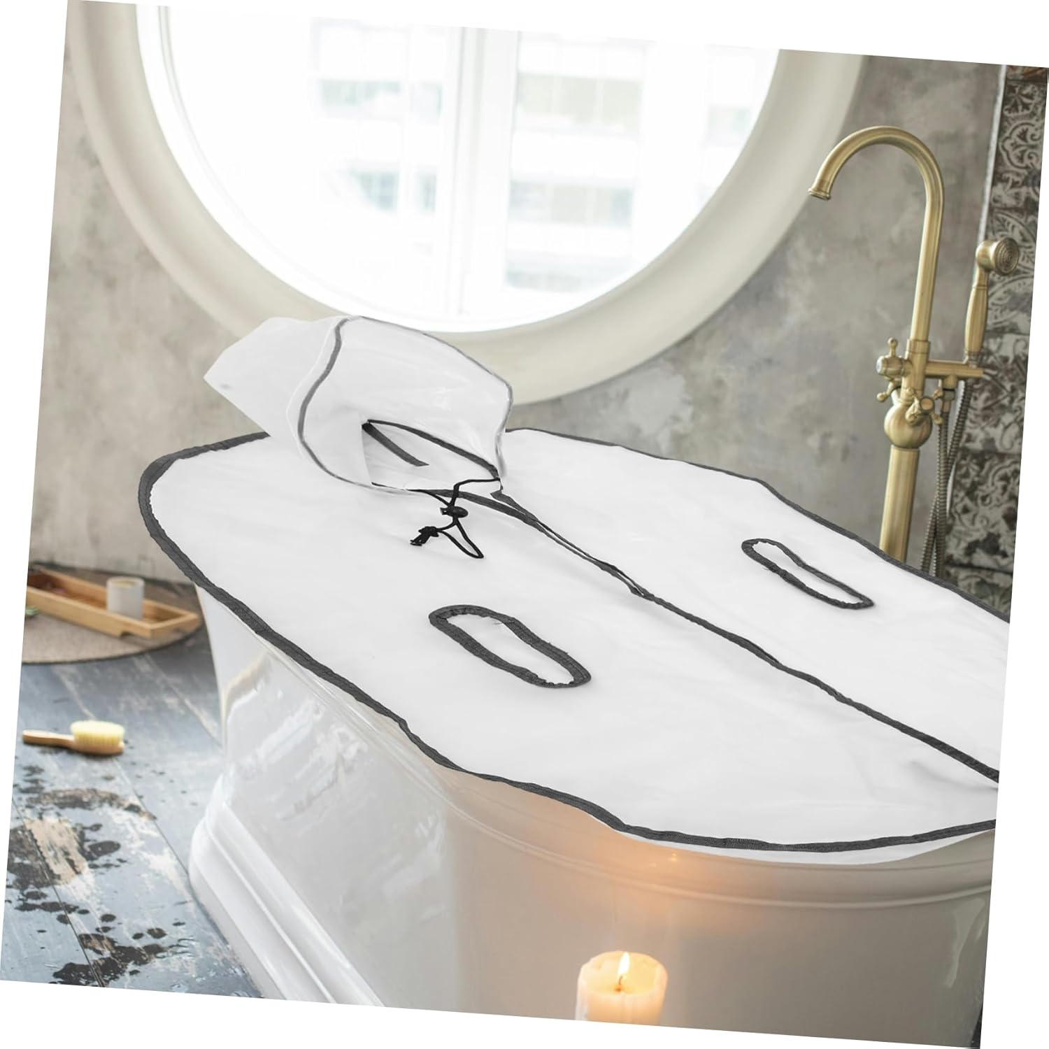 Cabilock Foldable Bathtub Insulation Cover Replacement Bathtub Lid for Soaking Bucket Spa Tub Lid Foldable Design Insulated Bath Basin Cover for Warm Bath image number 6