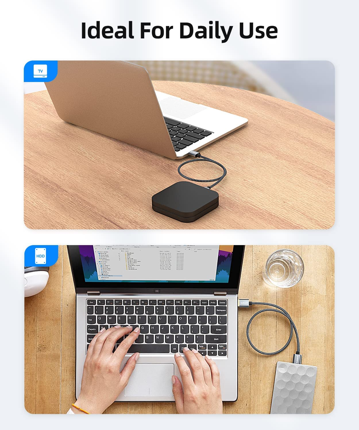 SUNGUY Short USB 3.0 Cable 0.3M/1FT, USB a Male to a Male Transfer Rates up to 5Gbps Type a to Type a Cable Compatible with Printers, Modems, Hard Drives, Cameras HDD, Dvd,Laptop Etc (Gray)