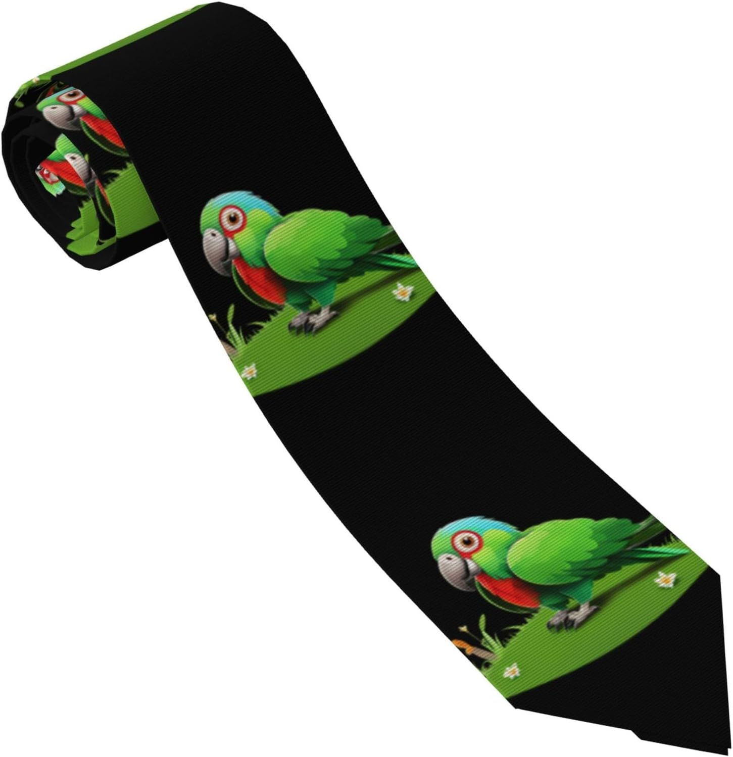 Men'S Necktie Tie WHJDPP Parrot on the Grass Prints Soft and Comfortable Non-Deforming for Business Daily Life Work Birthday Wedding Party Banquet image number 4