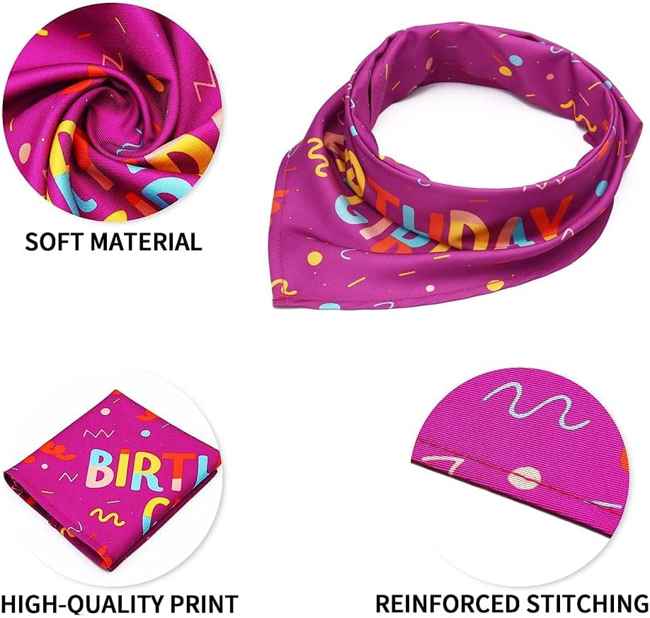 Dog Birthday Bandanas, Dog Birthday Party Supplies, Triangle Reversible Pet Scarf with Cute Biting Bone Scarf Accessory for Boy and Girl, Premium Durable Fabric image number 1