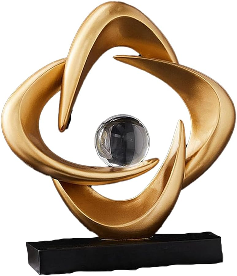 Modern Resin Abstract Sculpture,Tabletop Home Decor,Decorative Figurine for Tabletop Bookshelf Living Room,Office Decor (White)