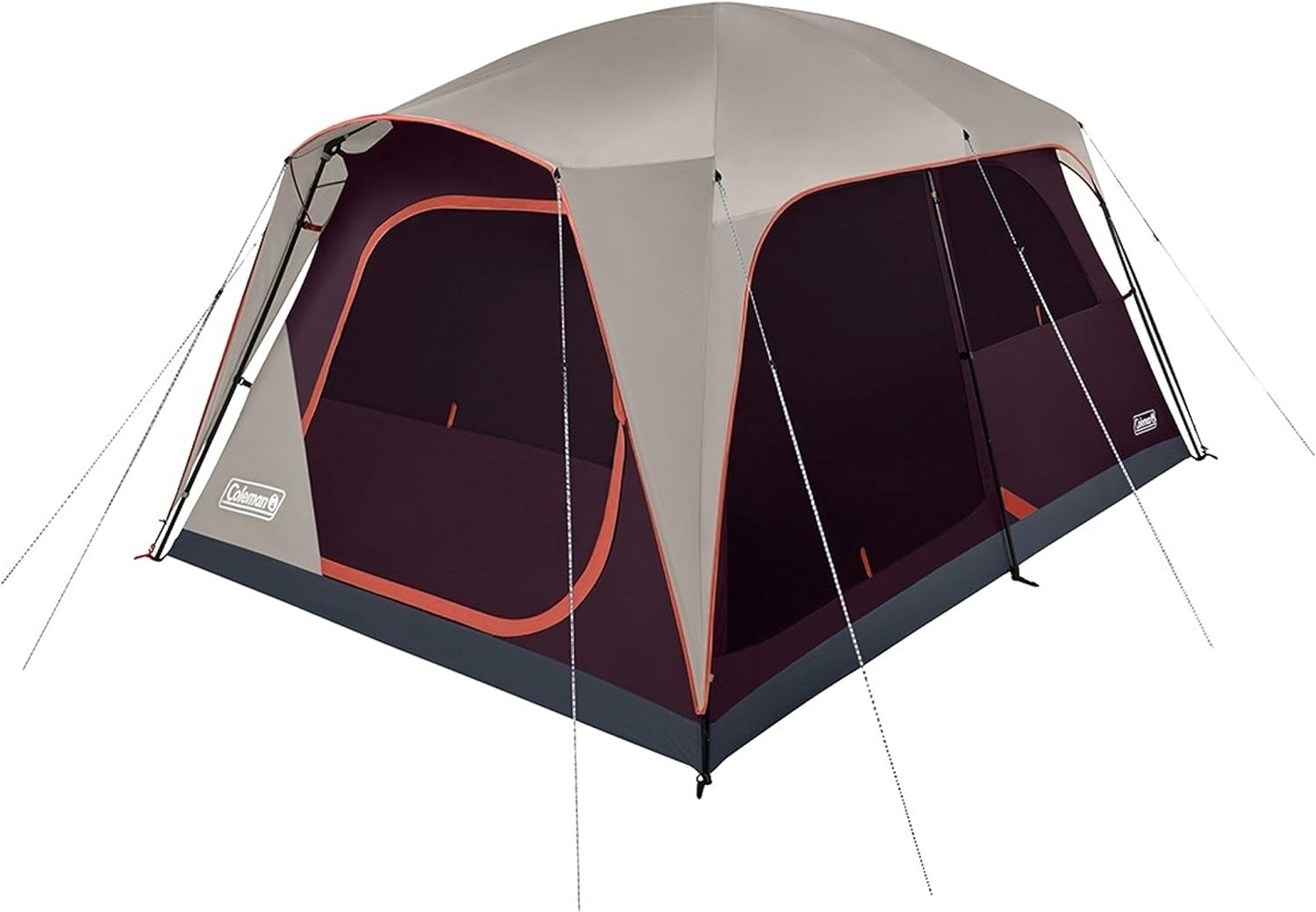 Coleman Skylodge Camping Tent, 8/10/12 Person Weatherproof Family Tent with Convertible Screen Room, Color-Coded Poles, Room Divider, Rainfly, and Storage Pockets, Fits Multiple Queen-Sized Airbeds image number 1