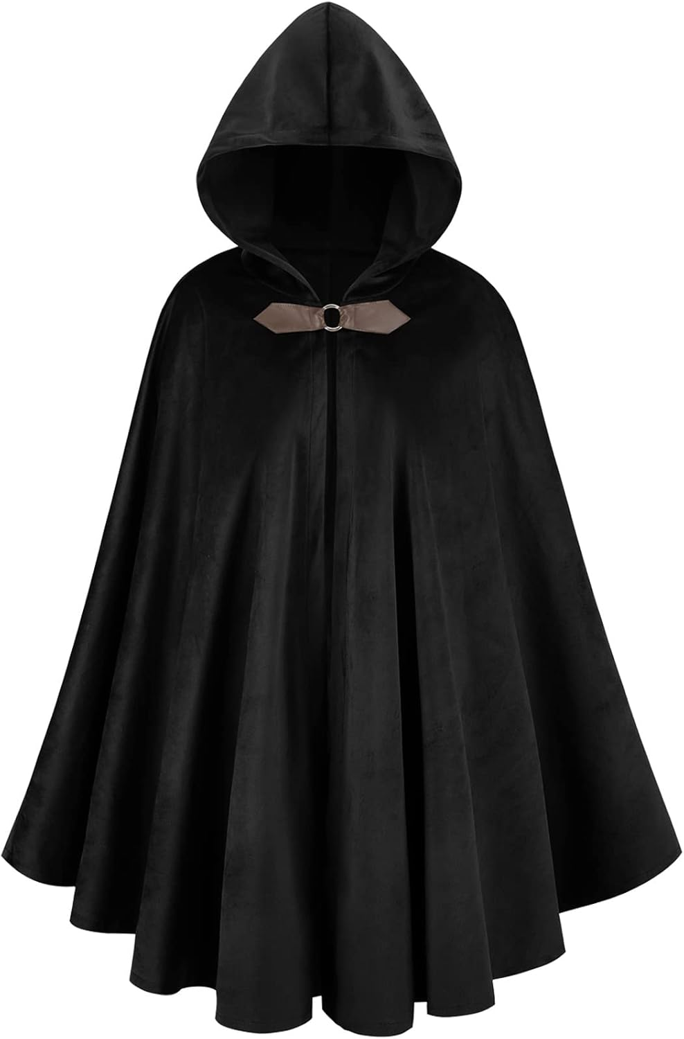 GRAJTCIN Renaissance Hooded Cape Velvet Cloak Victorian Capelet Medieval Hobbit Halloween Costume