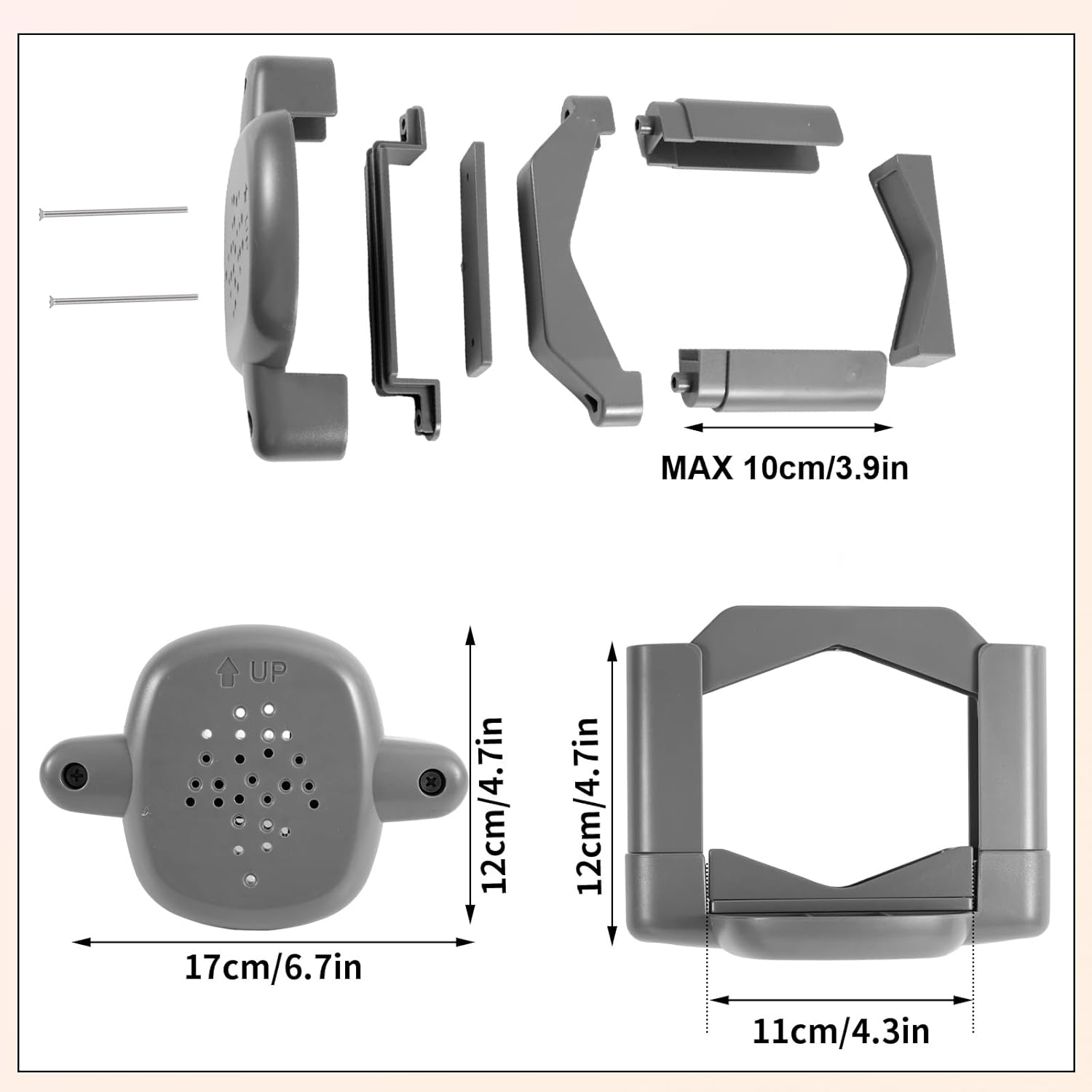 BOXOB 2Pcs Baby Gate Banister Adapter, No-Drill Mounting Accessories Universal Stairway Baby Gate Mounting Kit for round Square Railings image number 6