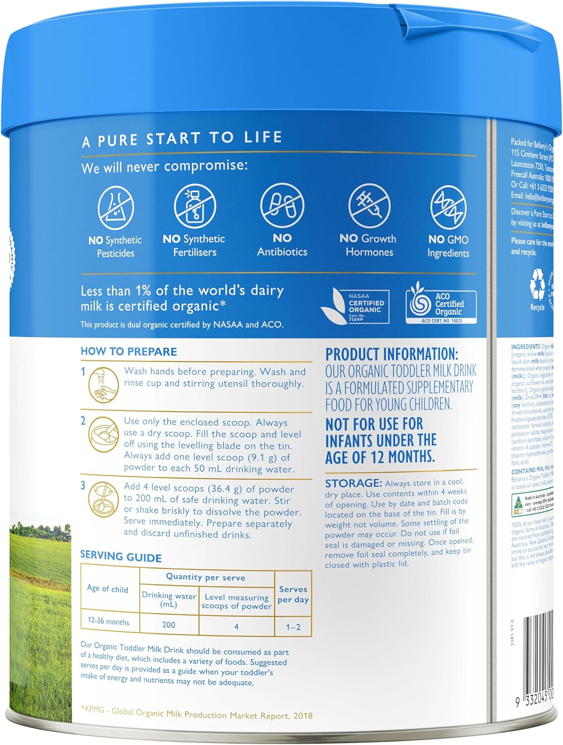 Bellamy'S Organic Toddler Milk Drink Step 3 (12-36 Months) image number 1