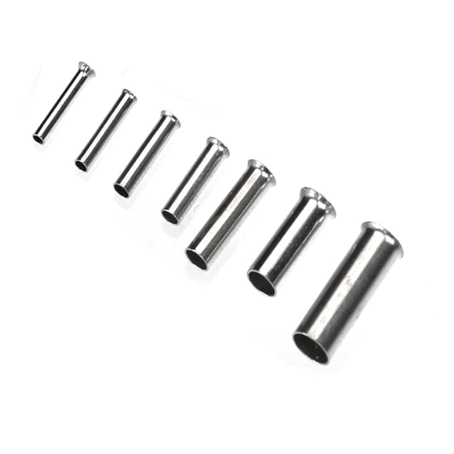 Yenghome 600 Pcs 7 Sizes Electrical Wire Ferrules Kits Tinned Copper Crimp Connector AWG 22-10 Non Insulated Ferrules Pin Cord End Terminal Assortment Kit image number 5