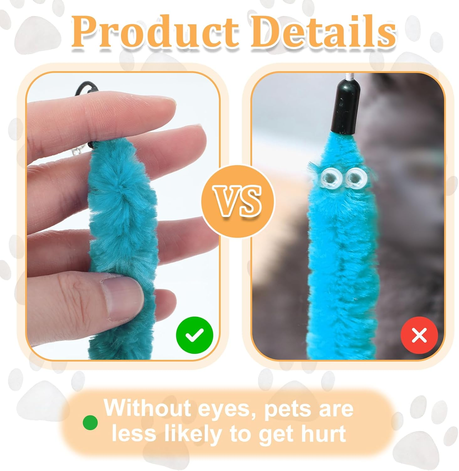 Innohhustle 12 Pcs Cat Worms Refill, Cat Toys Wand Replacement, Cats Feather Toy Replacements Cats Wand Toy Accessories image number 6