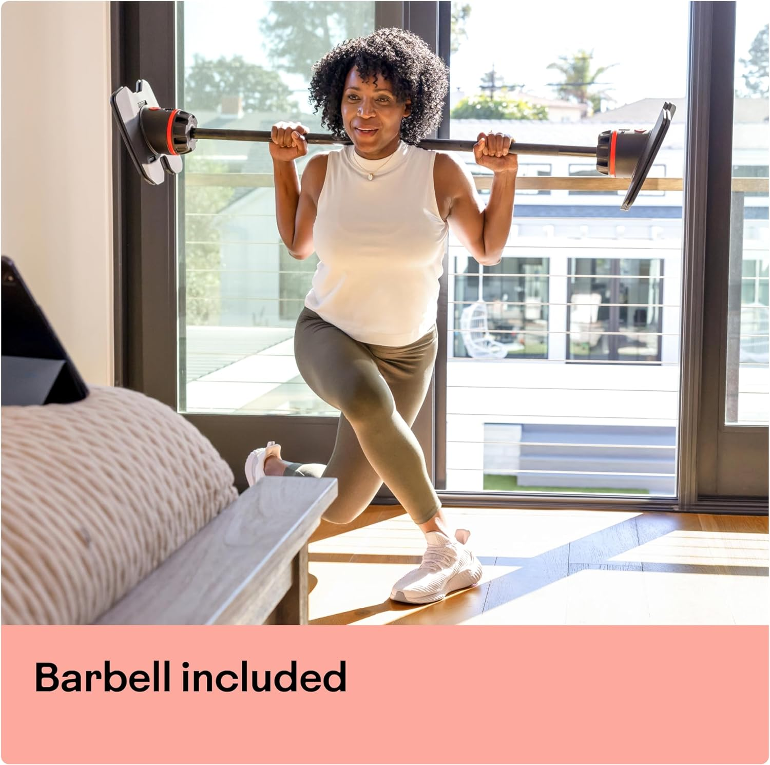 Bowflex Selecttech 2080 Adjustable Barbell and Curl Bar, 9-36 Kg, Black/Red image number 4