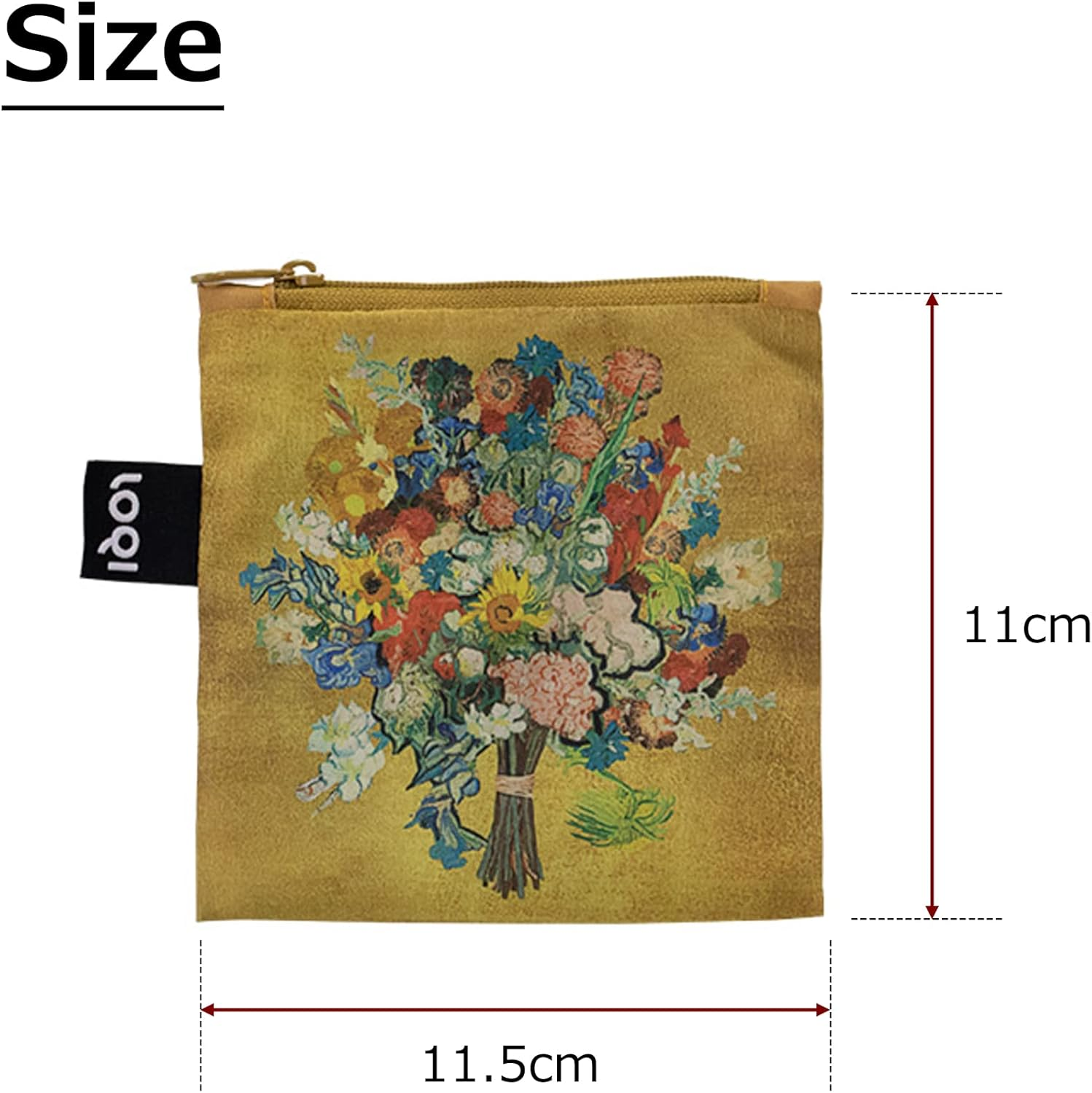 LOQI Van Gogh Bouquet 50Th Wedding Anniversary Gold Multi Coloured Contemporary Bag, Colourful, 50 X 42 Cm, Contemporary image number 4