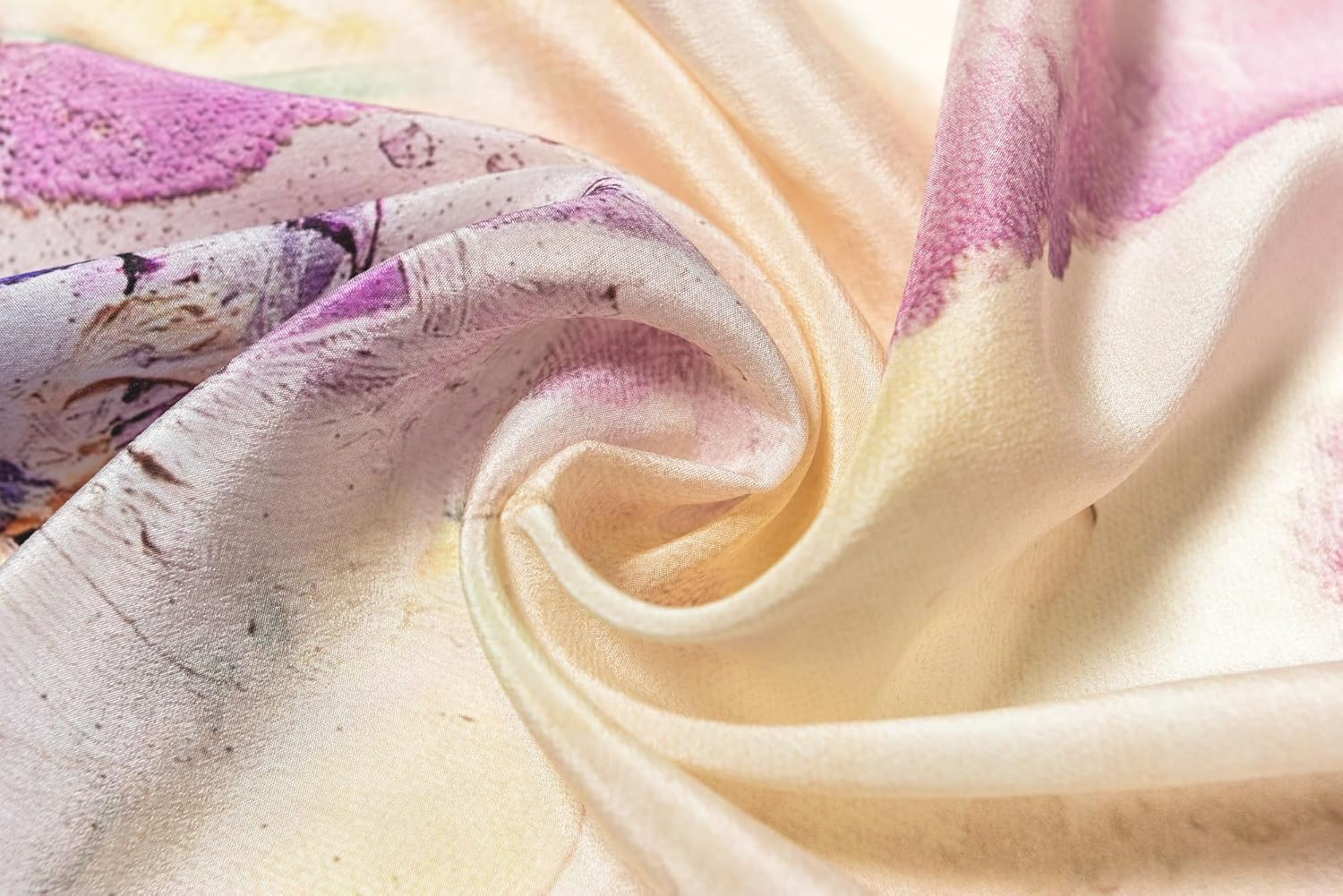 SHIROUYU 100% Mulberry Silk Women'S 55&rdquo;*14&rdquo; Long Scarf Headscarf and Neck Scarf - Rectangular Hair Towel with Gift Packed, Pink-Flower image number 4