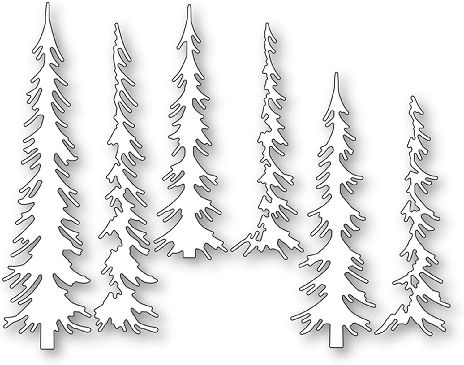 6Pcs/Set Christmas Tree Metal Die Cuts, Pine Tree Plant Frame Stencils DIY Crafts Cards Cutting Dies Cuts for DIY Embossing Card Making Photo Decorative Paper Dies Scrapbooking image number 6