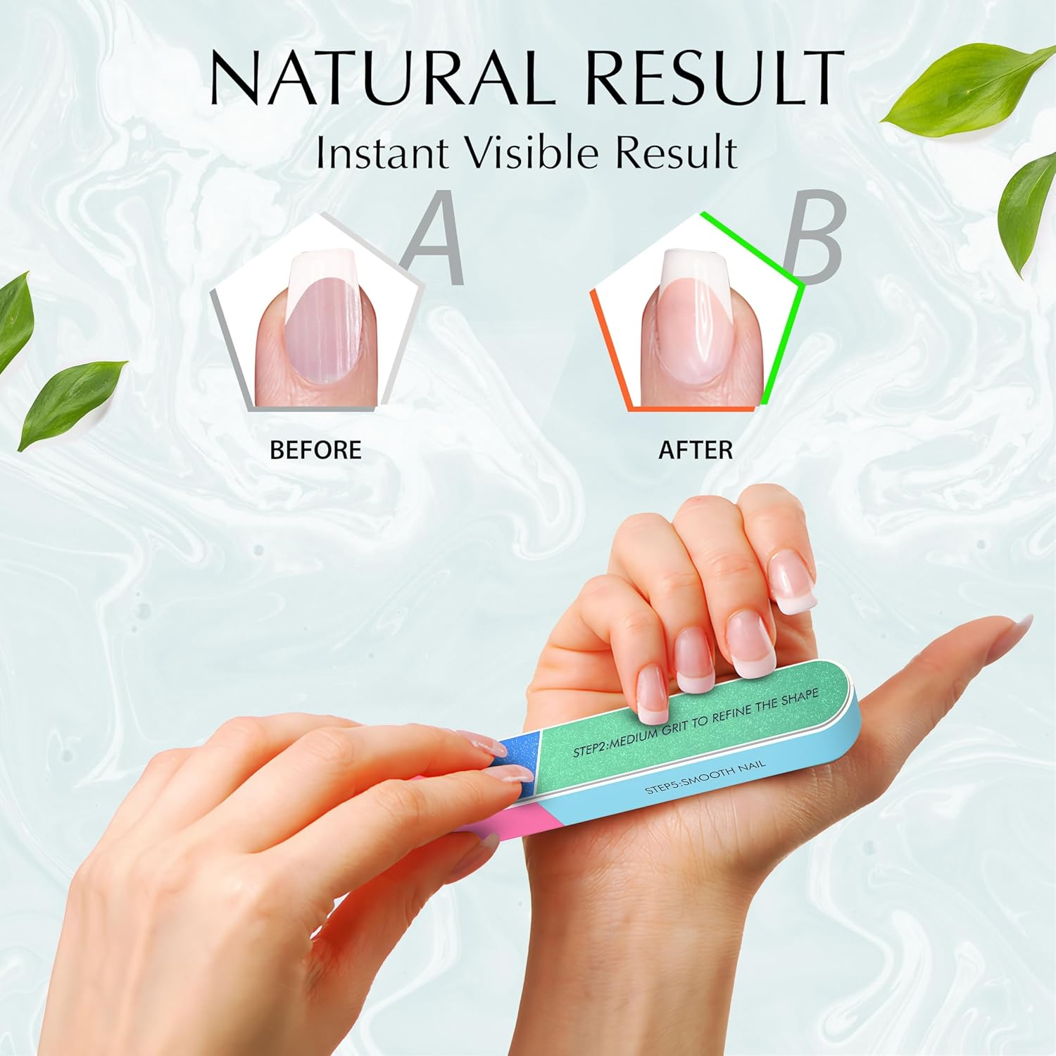7 Way Nail Buffer Block for Natural Nails Shine Smoother Upgraded Buffing Block Seven Steps Polisher Fingernail Files Buffer 150/320/600/1200/4000 Grit for Shinning Buff Nails image number 3