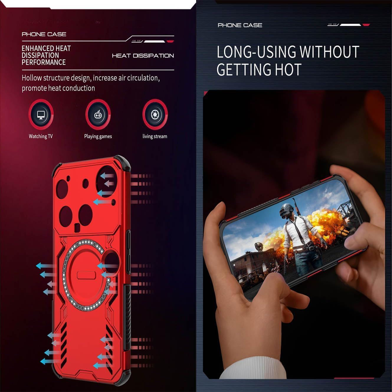 YUECXIN Magnetic Case for Nothing Phone (3) Compatible with Magsafe, Military Grade Shockproof Protective Case, Hard PC and Flexible TPU Bumper Mobile Phone Case. Black image number 4