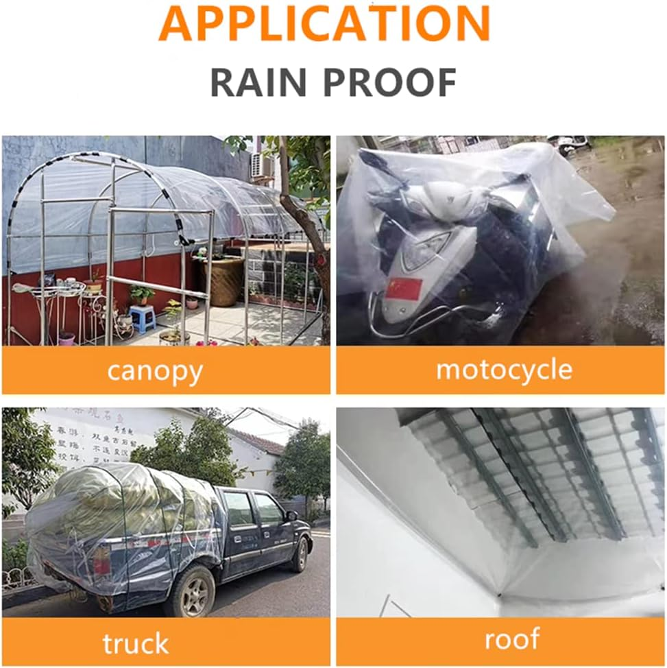 Plastic Greenhouse Film Sheeting Cover Hoop House Cover 6 Mil Thickness Greenhouse Polyethylene Film Garden Plant Cover Sheeting Freeze Frost Protection UV Resistant (6.5 Ft X 6.5 Ft) image number 5