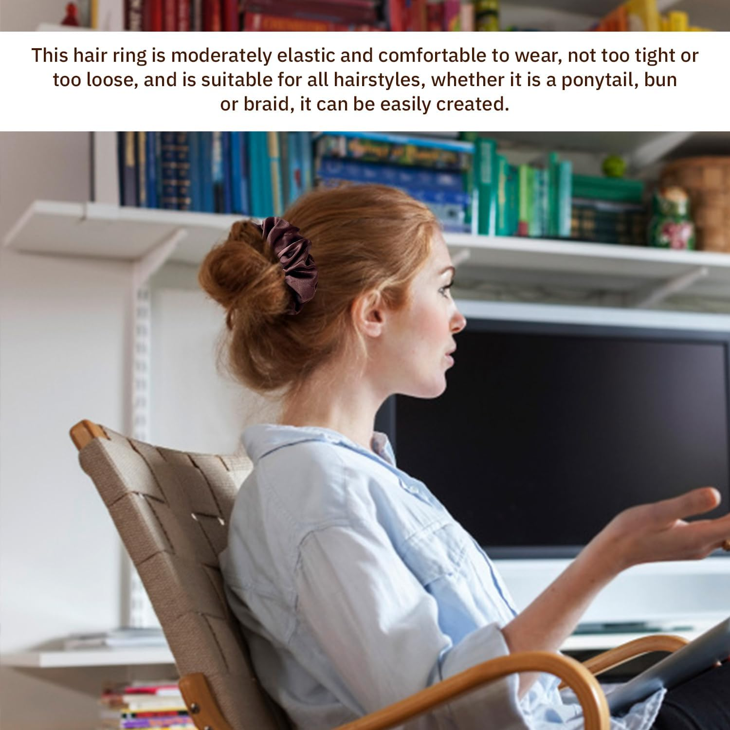 12 Pieces Satin Hair Rings, Simple Hair Rings, Soft Elastic Hair Rings, Ponytail Hair Accessories, Hairstyle Accessories. image number 2