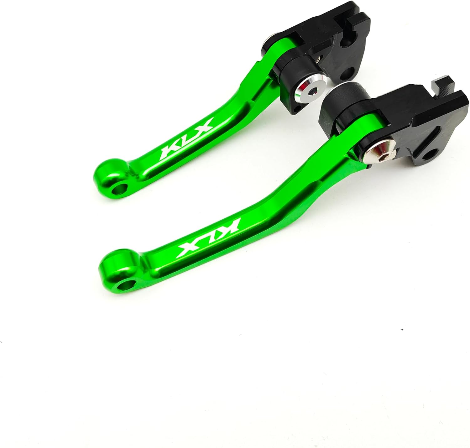 OEM Replacement Brake Clutch Levers for Kawasaki KLX110 (2002-2025) | KLX110L (2010-2025) CNC Aluminum Adjustable Handlebars | Motorcycle Control Lever Set with Easy Install (Matte, Green)