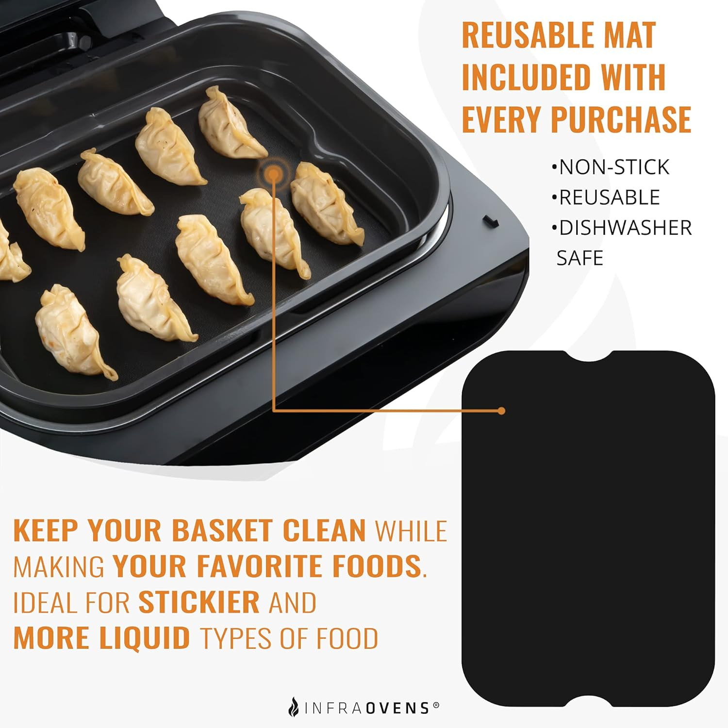 INFRAOVENS Air Fryer Parchment Paper Liners for Ninja Foodi XL Smart FG551 6-In-1 Indoor Grill, Ninja Foodi Accessories, Air Fryer Liners and Reusable Heat Resistant Mat, Air Fryer Accessories By image number 1