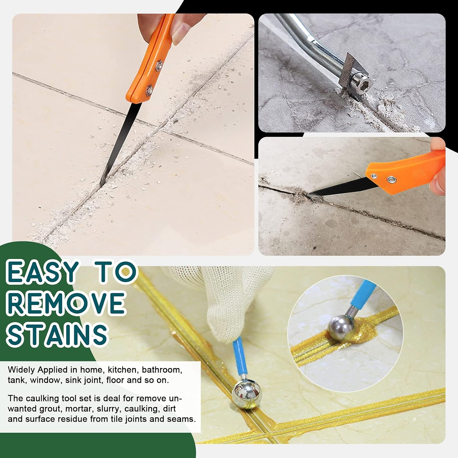 Keadic Grout Removal Tool Set - 22 Pcs with Grout Saw, Hand Saw, Cleaning Brush, Caulking Edge Tool image number 6