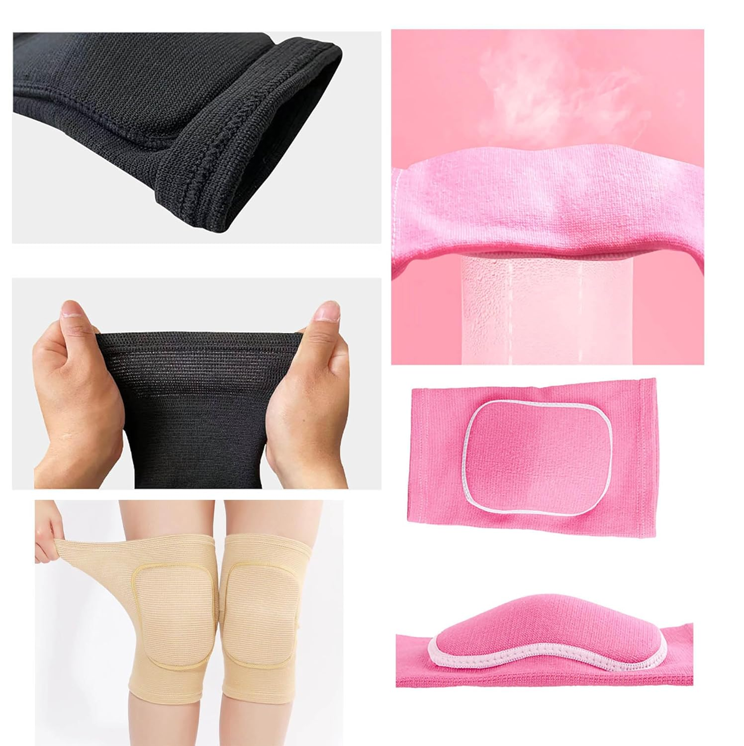 MJIYSGS Knee Pads for Women, Soft Dance Knee Pads Wrestling Knee Pads Volleyball, Dancing, Football, Yoga, Basketball, and Skating Work Flexible Elastic Knee Support (Pink, X-Small) image number 3