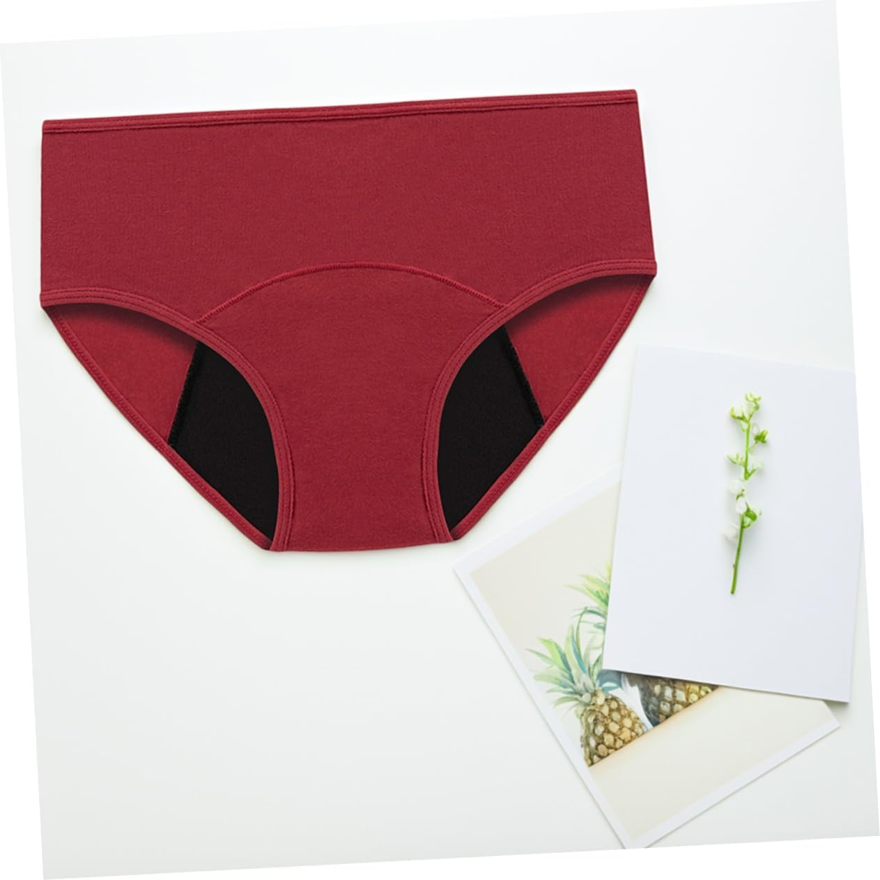 Healeved 3Pcs Heavy Flow Menstrual Panties Leakproof Briefs Washable Cotton Underwear for Women Postpartum Protection image number 2