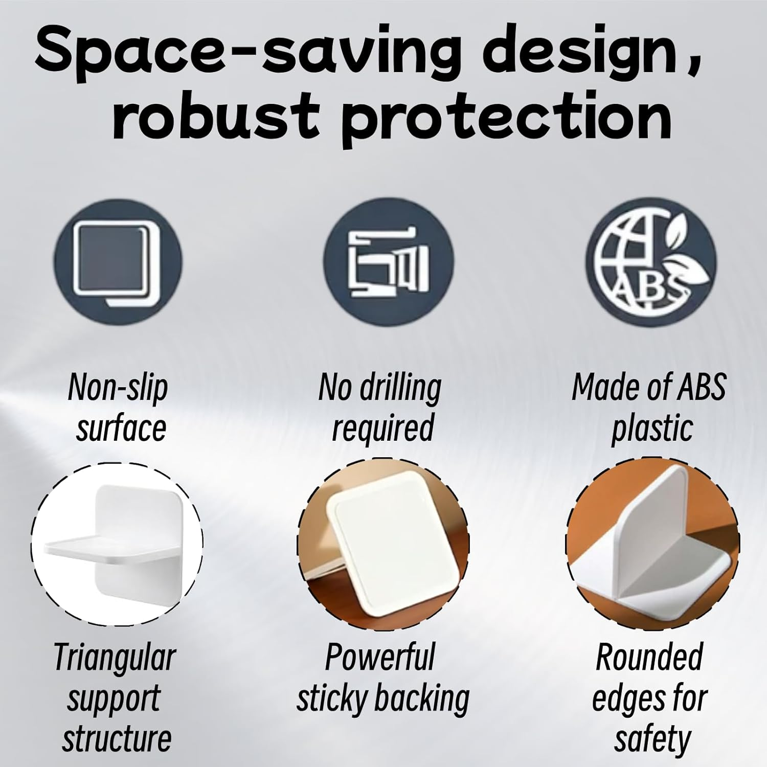 Kalione 4 Packs Adhesive Furniture Anchors No Drill, anti Tip Furniture Wall Anchors for Proofing, Secure Bookshelf Dresser Shelf Cabinet to Wall for Safety - Removable,No Screw image number 4