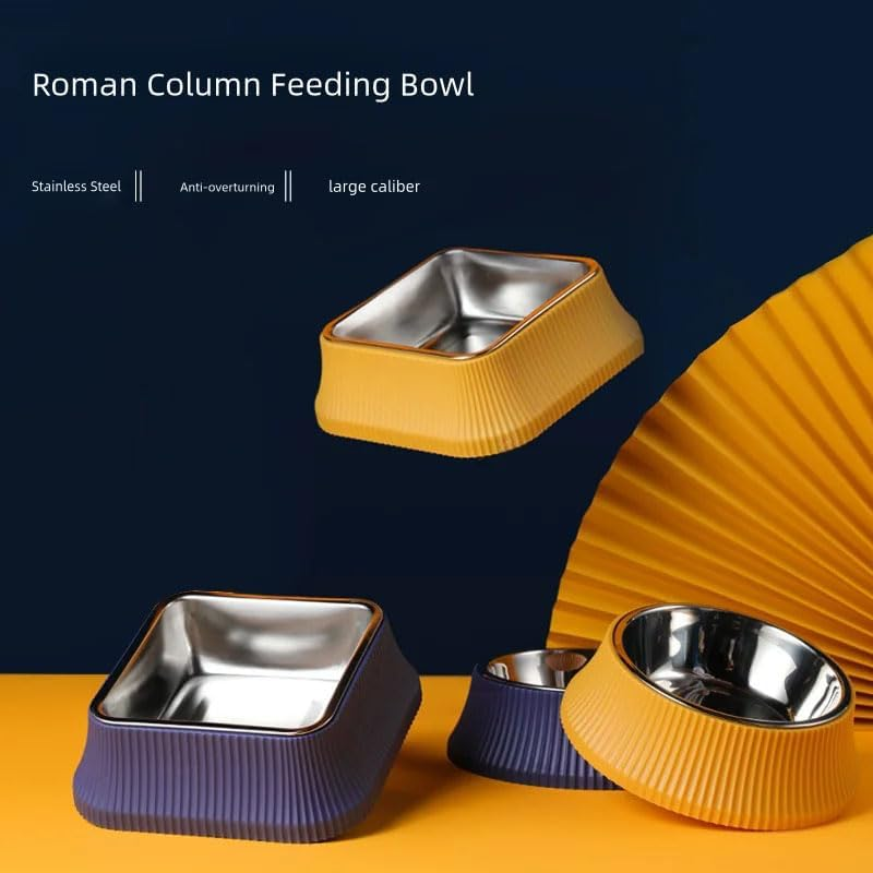 Square Stainless Steel Dog Water Bowl with Non-Slip Rubber Strips, Small Dog Feeding Bowl, Pet Bowls for Cats image number 1