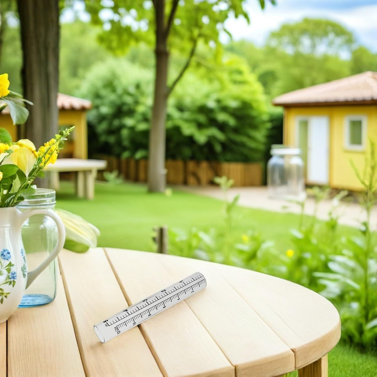 4Pcs Glass Rain Gauge Replacement Tubes Rain Water Gauge Cylinders for Outdoor Garden and Lawn image number 2