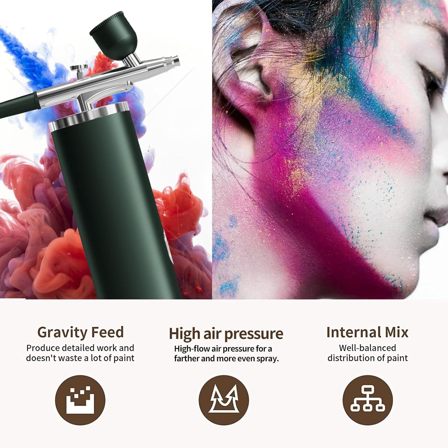 Handheld Face Chiselizer Airbrush Set Compressor USB Rechargeable Cordless Airbrush Dry Skin Replenishing Spray Face Mist Machine image number 1