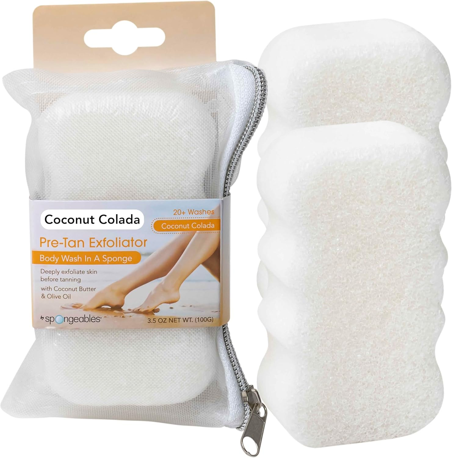 Spongeables Body Wash in a 20+ Wash Sponge, Sea Salt, 3 Count