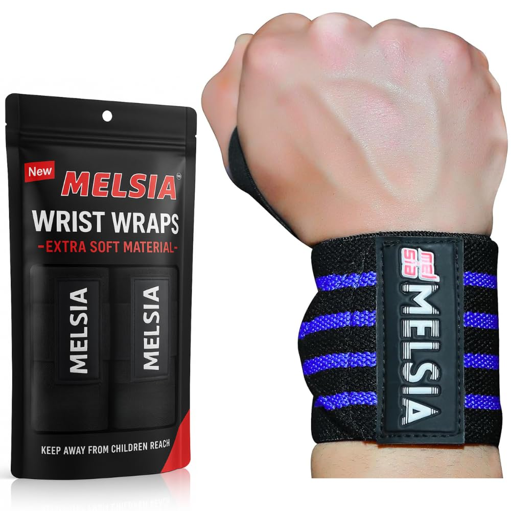 Wrist Wraps Support Brace for Weightlifting, Powerlifting, Bodybuilding & Gym Training, Adjustable Straps with Attached Thumb Loops, Ergonomic Design for Men and Women (Pink Stripes)