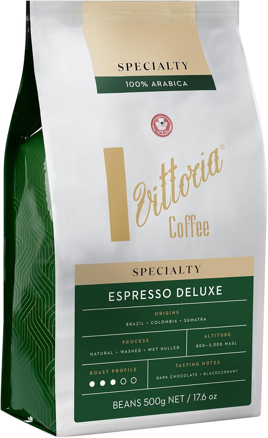 Vittoria Coffee Espresso 100% Arabica Deluxe Specialty Coffee Beans. Light Roast with Flavours of Blackcurrant and Dark Chocolate - 500G image number 4