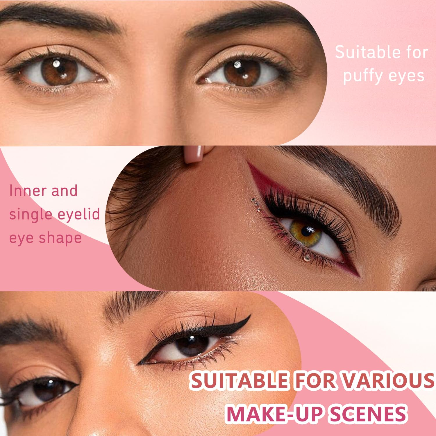 TORMEN 240 Pairs Double Eyelid Lift Strips, Waterproof,Invisible Natural Lace Mesh with Forked Rods and Tweezers for Covered, Droopy, Single Eyelids, Fits Most Eye Shapes(Olive-Shaped)