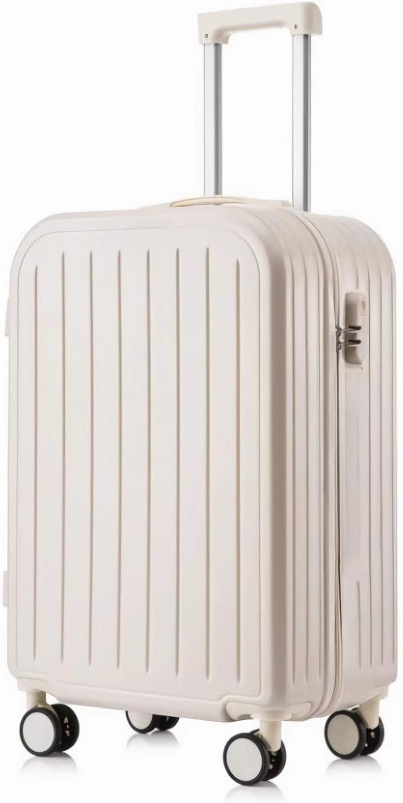 Hbluefat Carry on Luggage with Cup Holder and USB Charge Port,20 Inch Hardshell Suitcase with Spinner Wheels for Travel,Business,School (White)