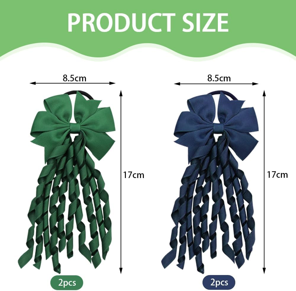 TRKETK Pack of 4 Spiral Hair Bands with Tassels Elegant Bow Hairband Women'S Cute Hair Accessories Perfect for Stylish Hairstyles for Wedding Christmas Hair Birthday image number 3