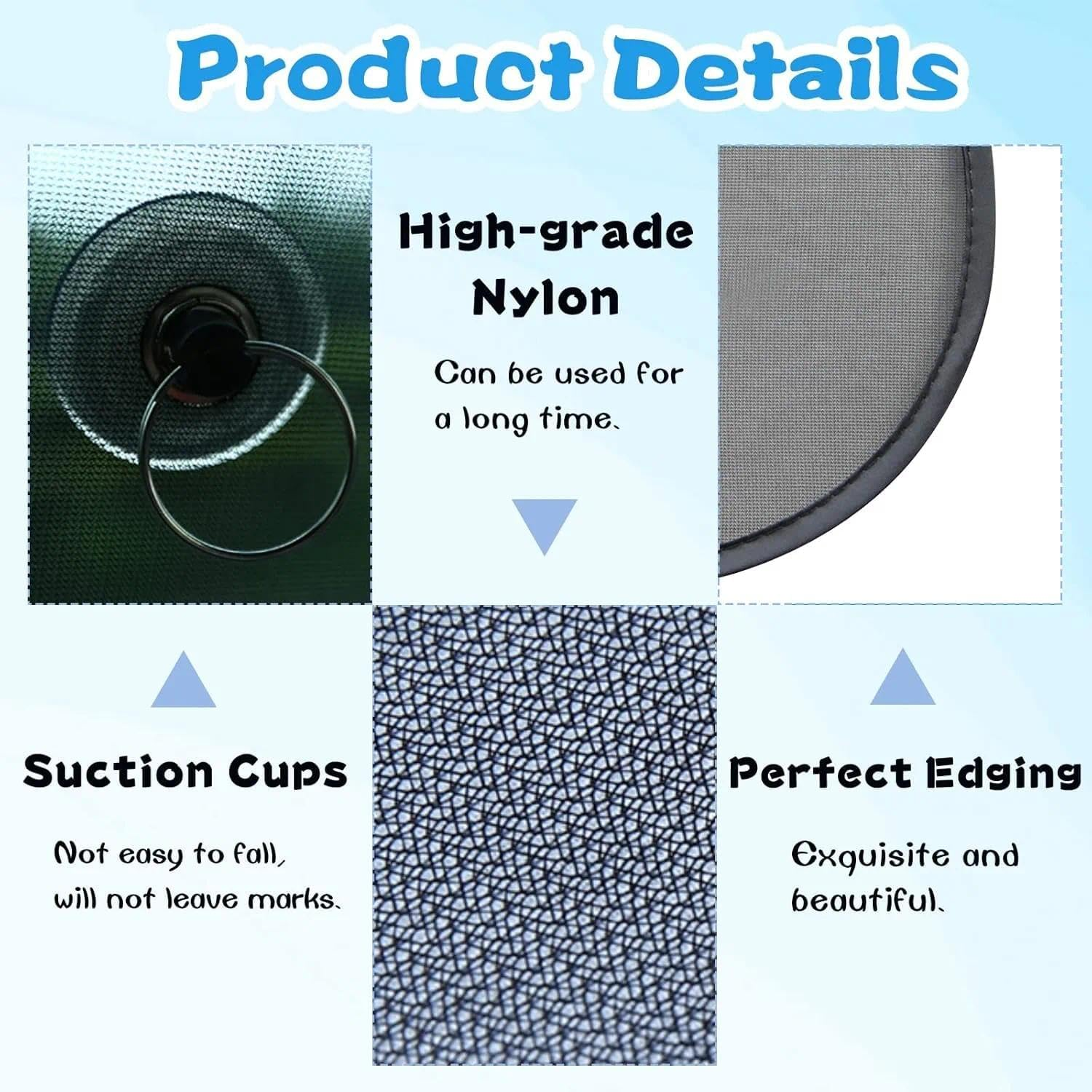 Car Window Shade for Baby, 2 Pack Universal Side Window Sun Shade with UV Protection, 30X50Cm Nylon for Most Vehicles by Unron image number 4